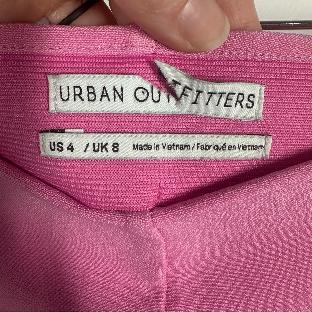 Urban Outfitters Pink Flare Pants Size 4 Side Zip Stretch - Picture 4 of 7